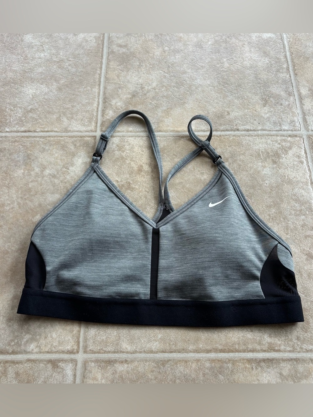 Nike Gray & Black Low-Impact Sports Bra